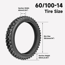 Load image into Gallery viewer, Heavy-Duty 60/100-14 + 80/100-12 Tires &amp; Inner Tubes for Smooth Motocross Rides