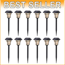 Load image into Gallery viewer, Weatherproof Solar Garden Lights - 12-Pack Pathway Lights for Safety &amp; Style