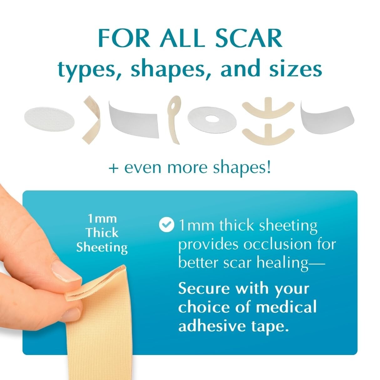 Advanced Silicone Scar Treatment Sheets - Medical Grade for All Scars, 4 Count