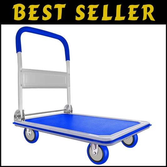 Easy-Store Heavy-Duty Dolly with 360° Wheels - Ideal for Moving & Transport