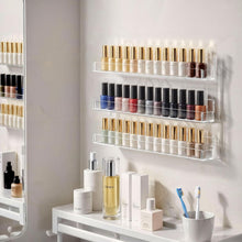 Load image into Gallery viewer, Removable Anti-Slip 6-Tier Nail Polish Wall Shelf - Holds 150 Bottles Securely