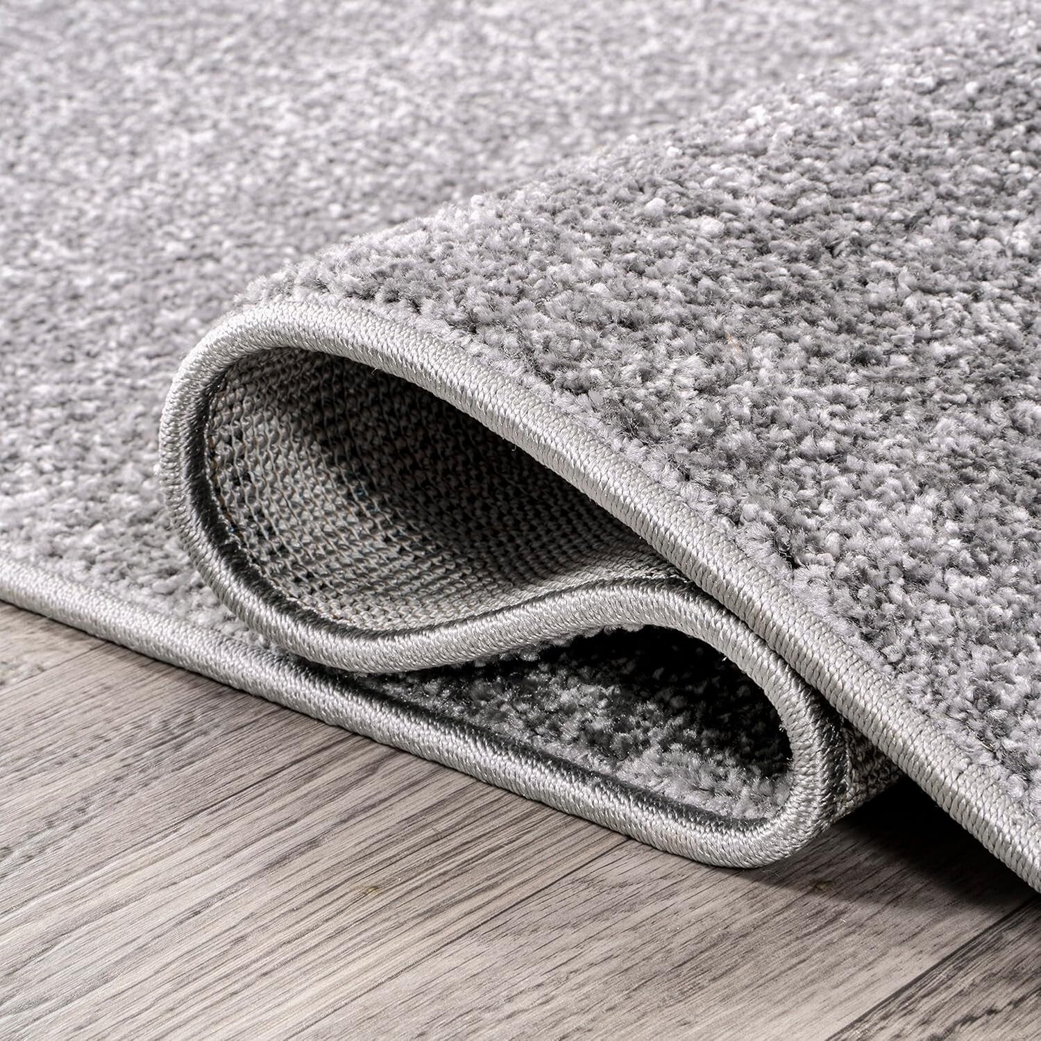 Modern Solid Grey Indoor Area Rug 4' x 6' - Low Pile, Stain Resistant & Pet Safe