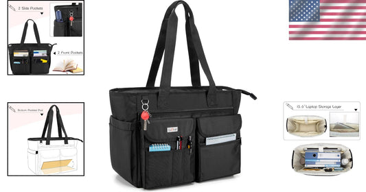 Versatile Teacher Tote with Protective Laptop Layer - Ideal for Work & Travel