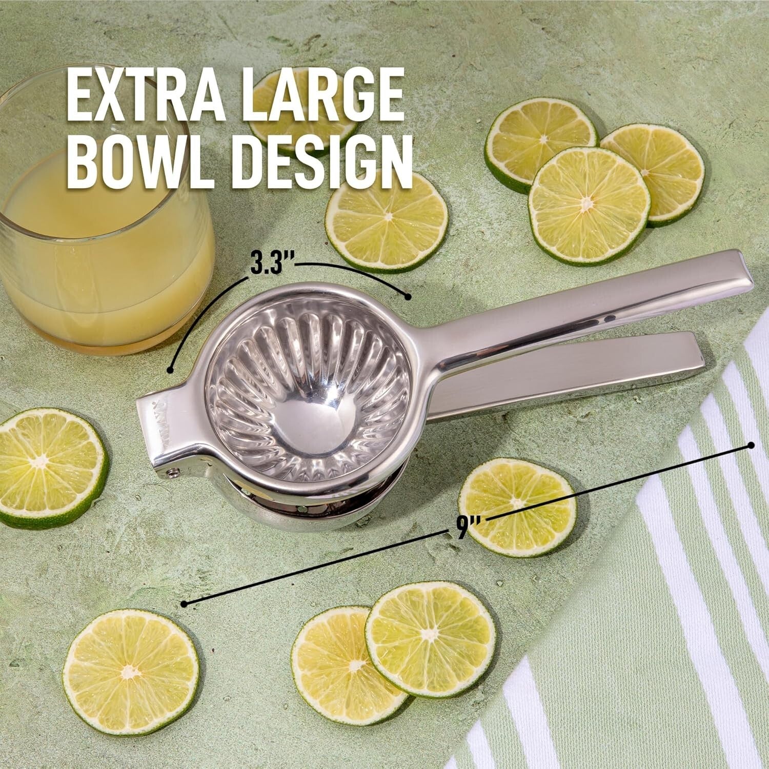 Extra Large Stainless Steel Lemon Squeezer - Effortless Juicing for Your Kitchen
