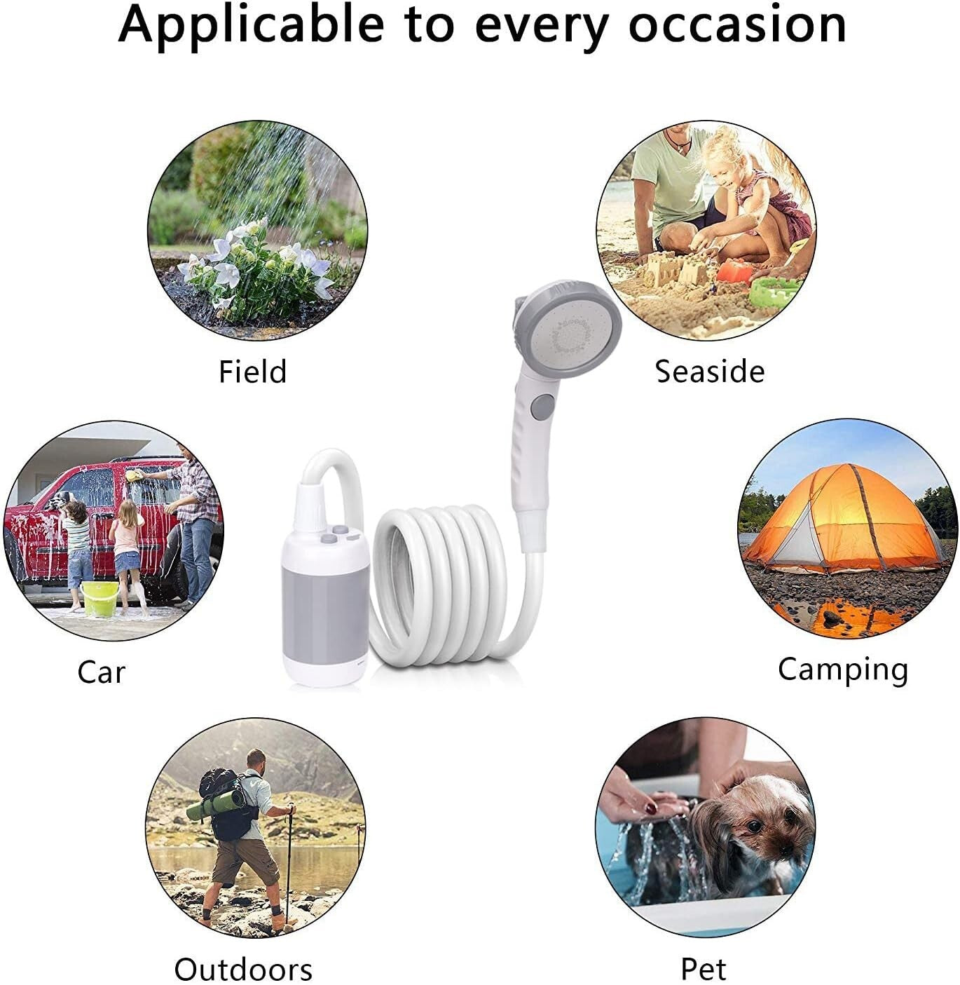 Multiple-Use Portable Electric Shower - Perfect for Camping, Washing Pets & Cars