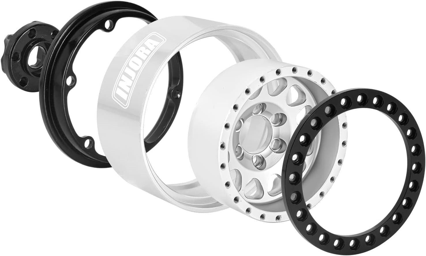 CNC Machined 1.9 Beadlock Wheels with Negative Offset for Axial VS4-10 & MST