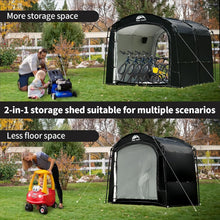 Load image into Gallery viewer, Heavy-Duty 8x7ft Portable Shed with Zippered Doors for Bike &amp; Tool Protection