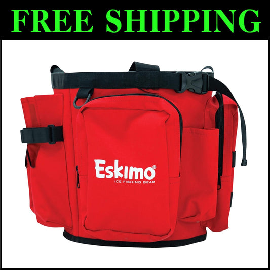 Durable Ice Fishing Bucket Caddy in Black/Red for Ultimate Gear Organization