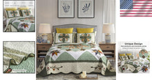 Load image into Gallery viewer, Breathable King Size Patchwork Quilt Set - Eco-Friendly Cotton Floral Design