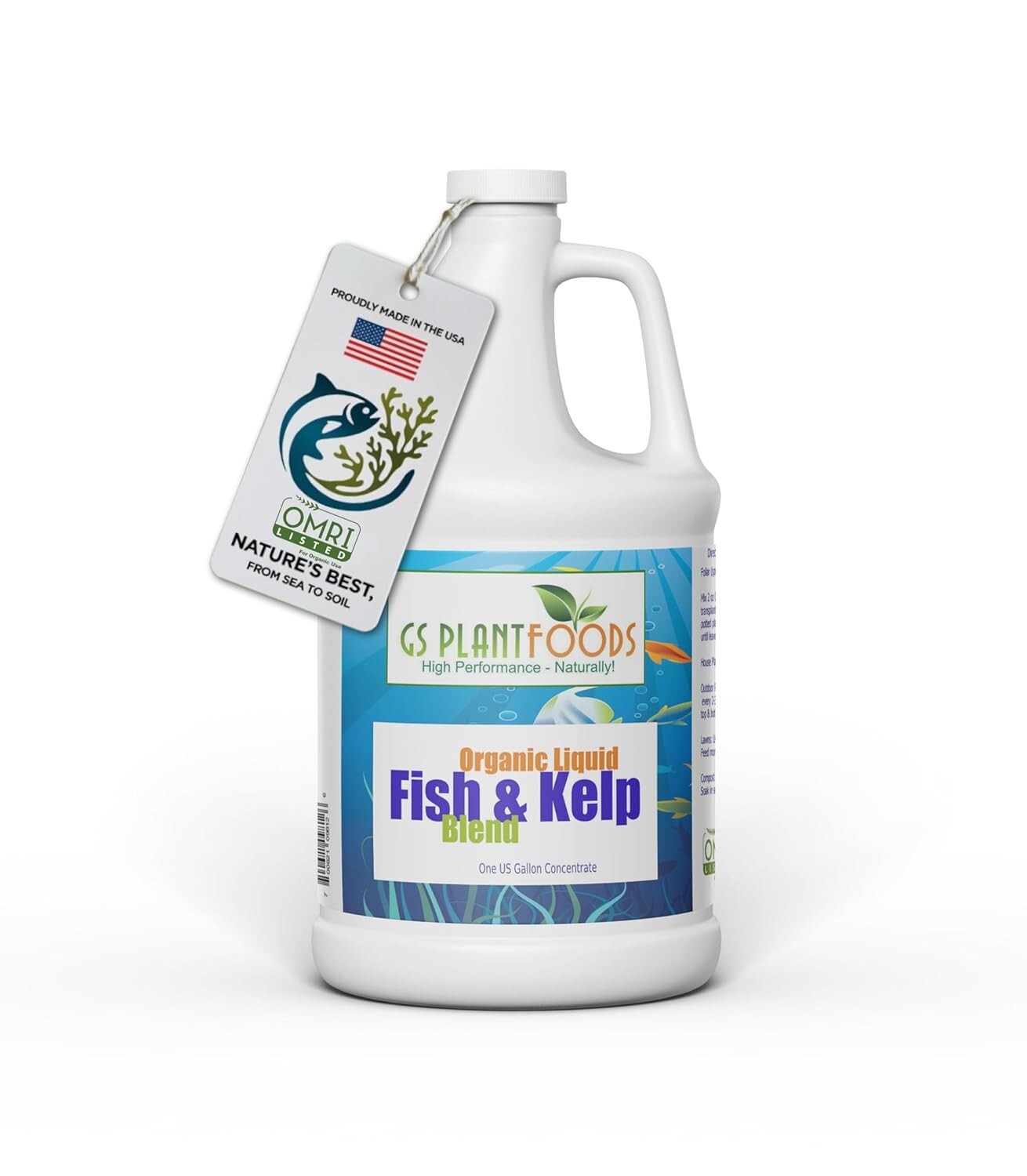Organic Fish and Kelp Fertilizer - 1 Gallon Liquid for Healthy Plants & Soil