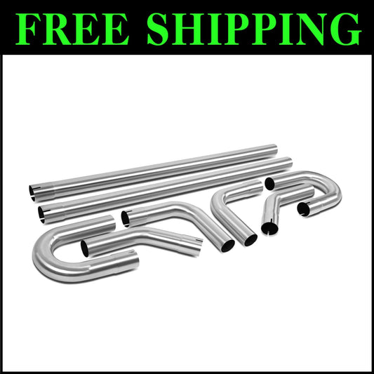 Universal Stainless Steel Exhaust Tubing Kit with 8 Mandrel-Bend Pipes and Bends