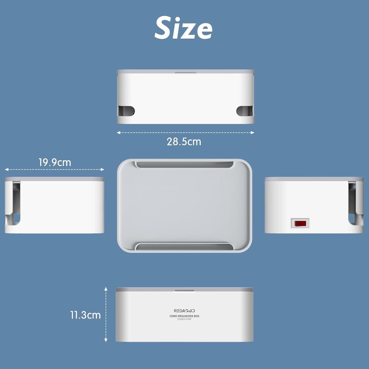 All-in-One Charging Station: 8 Outlets, 3 USB Ports and Cable Management Box