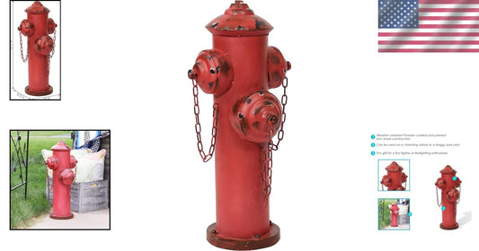 Charming Red Fire Hydrant Dog Pee Post - Outdoor Potty Training Solution