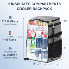 Load image into Gallery viewer, Insulated Leak-Proof Cooler Backpack - Holds 30-45 Cans for Adventures