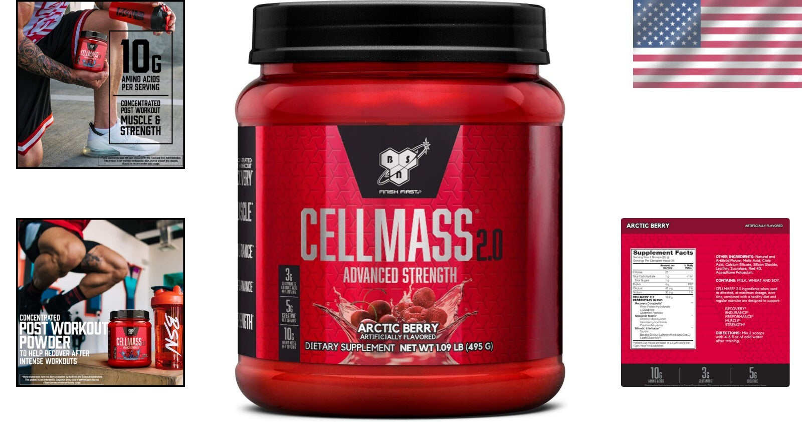 CELLMASS 2.0 Arctic Berry - 25 Servings of Advanced Post-Workout Recovery Powder