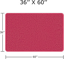 Load image into Gallery viewer, Soft Absorbent Chenille Bath Mat 36 x 60 - Non-Slip Runner in Vibrant Hot Pink