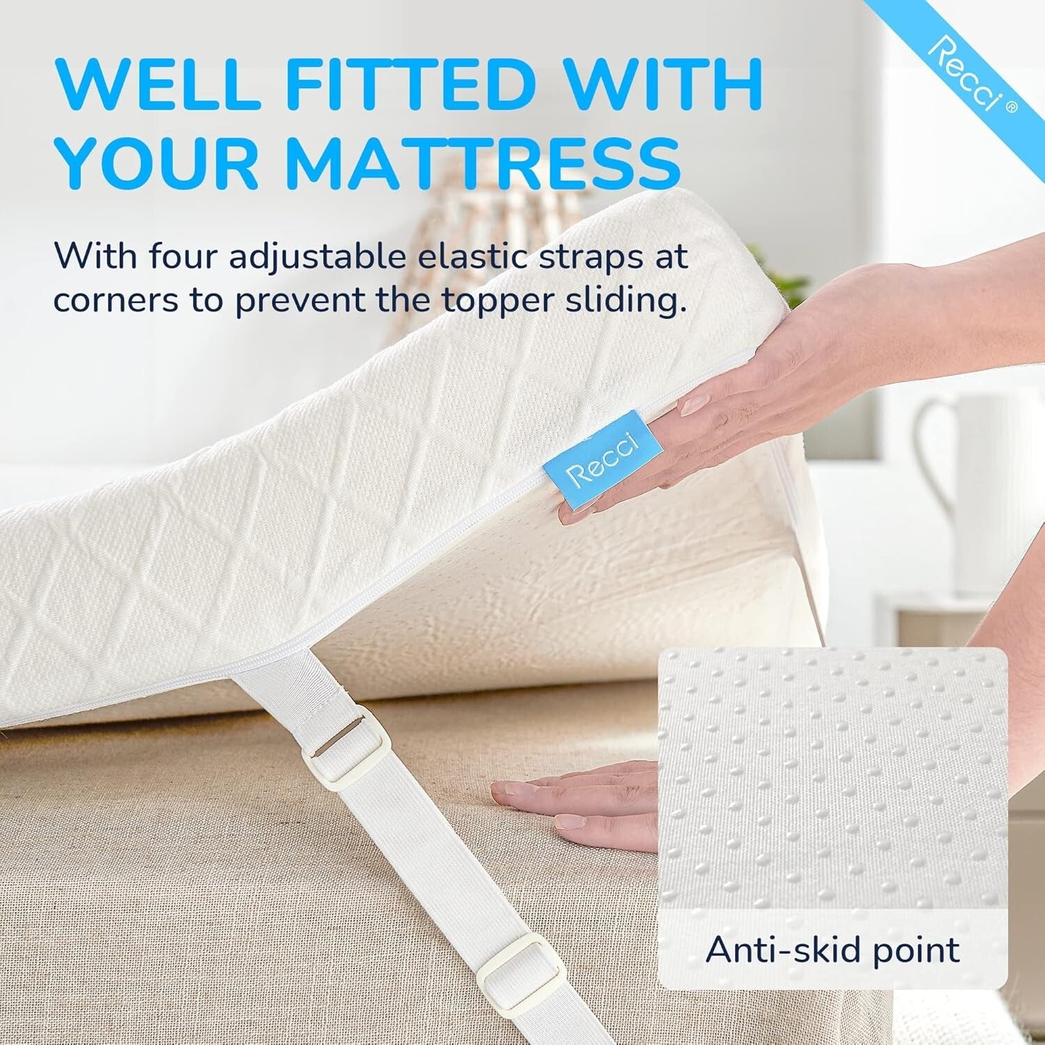 King Size 2-Inch Memory Foam Topper - Comfortable, Removable Zipper Cover