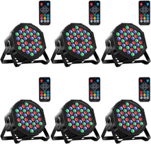 Load image into Gallery viewer, Versatile 6 Pack RGB Stage Lights - Remote Control, Hexagonal Design, 7 Modes