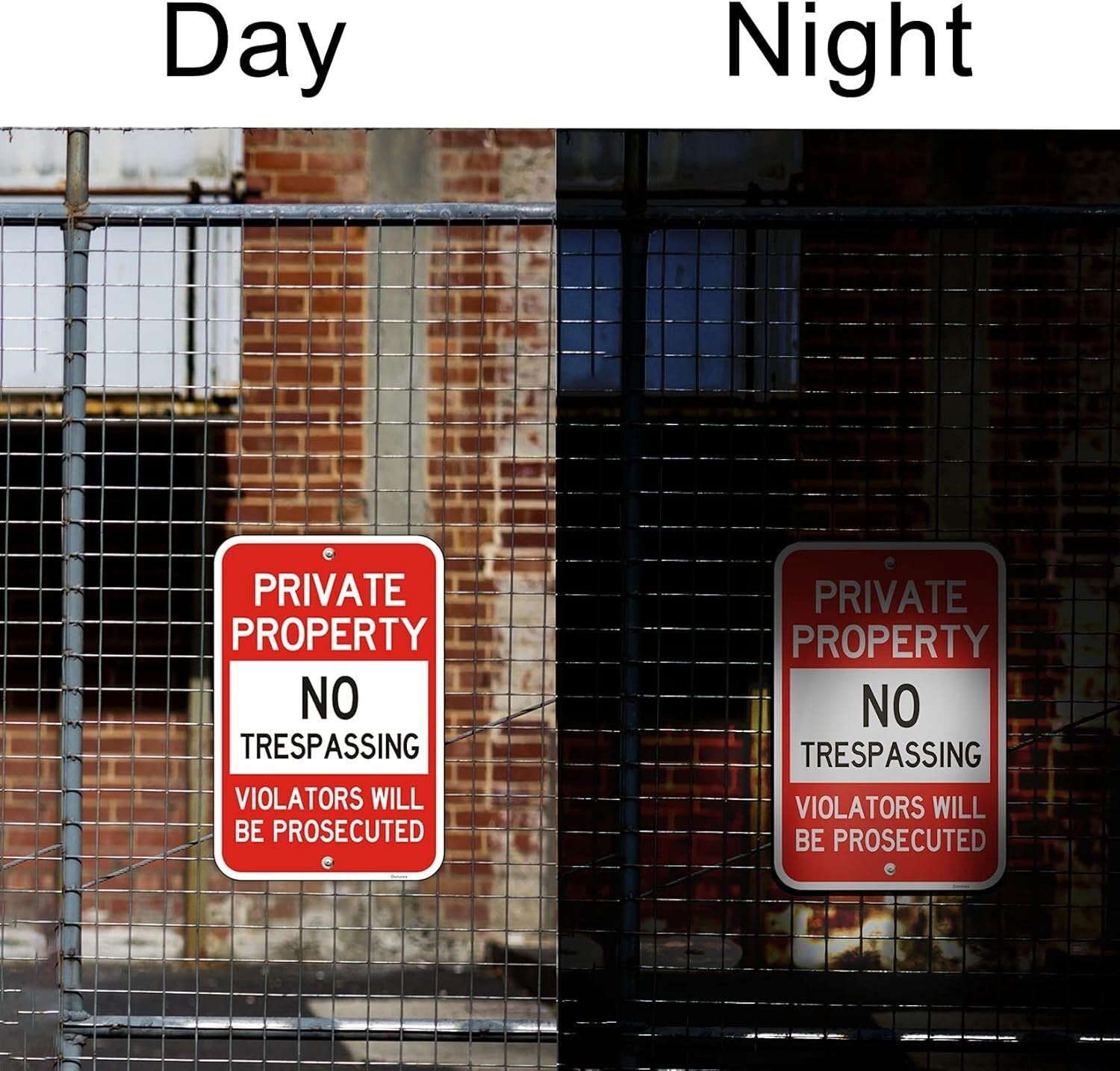 Engineer Grade Reflective No Trespassing Signs, 12x18 Inches, Heavy Duty 4 Pack