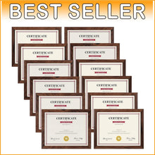 Load image into Gallery viewer, Rustic 8.5x11 Frames Set of 12 - Lightweight Decorative Document Display
