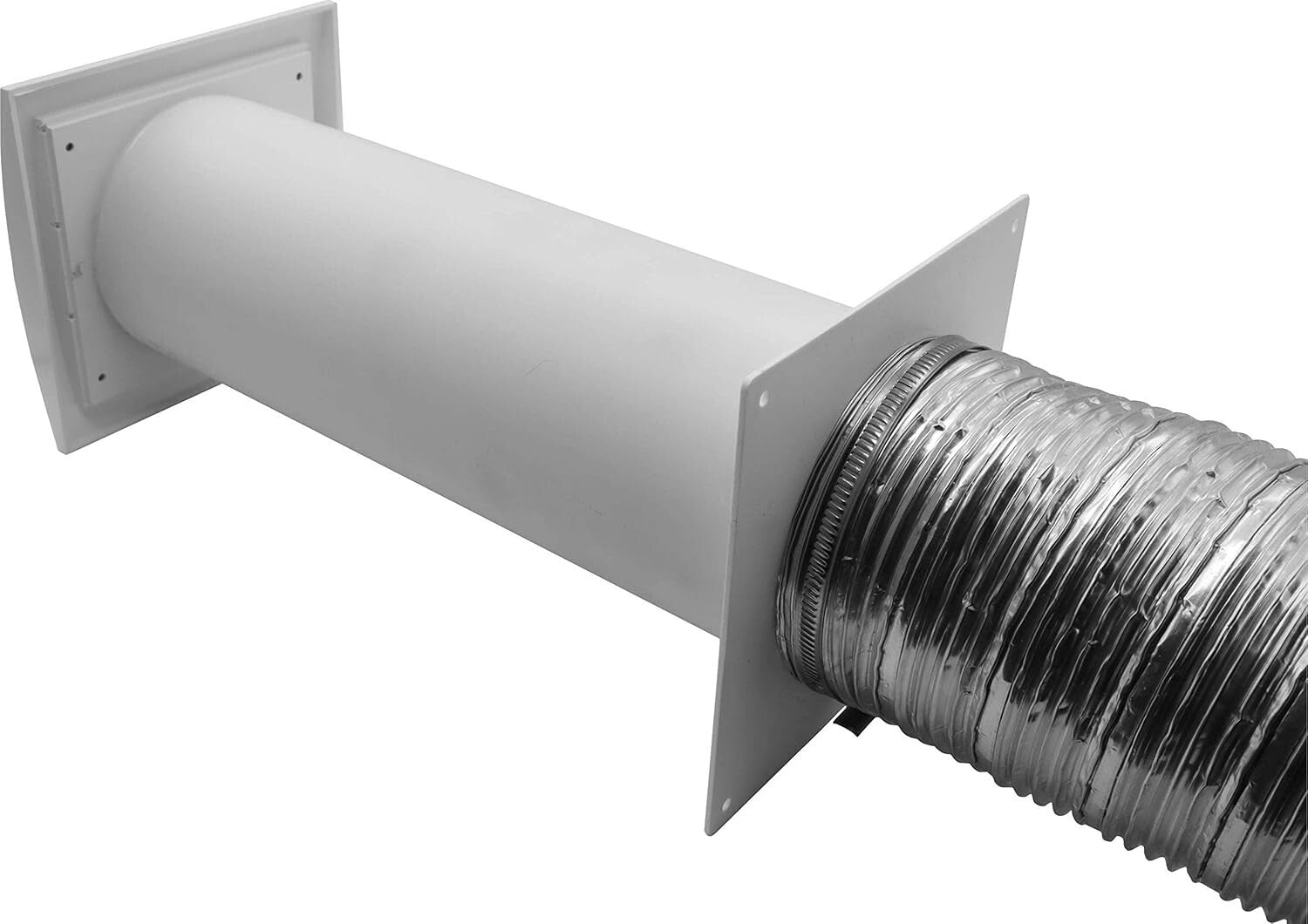 Louvered 5" Dryer Vent Cover Kit - Adjustable Length with Insect Protection