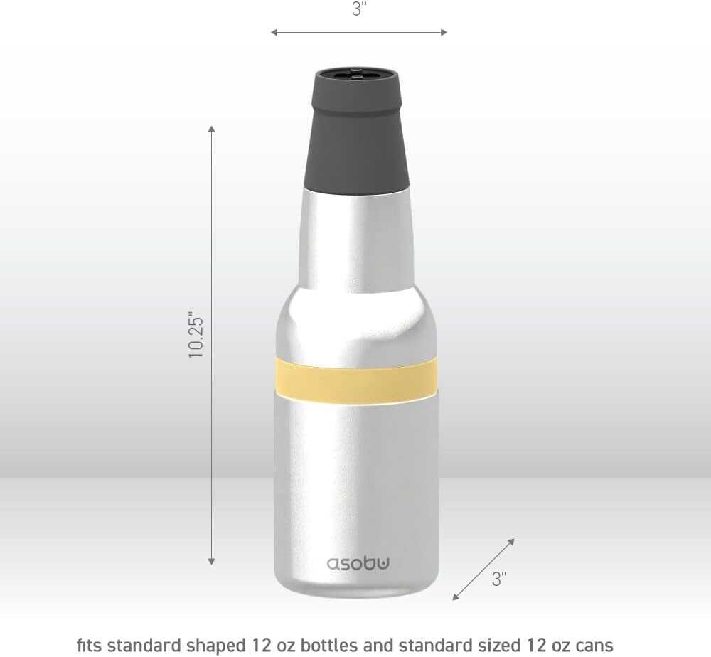 12 oz Fully Insulated Stainless Steel Beer Bottle and Can Cooler - Star Silver