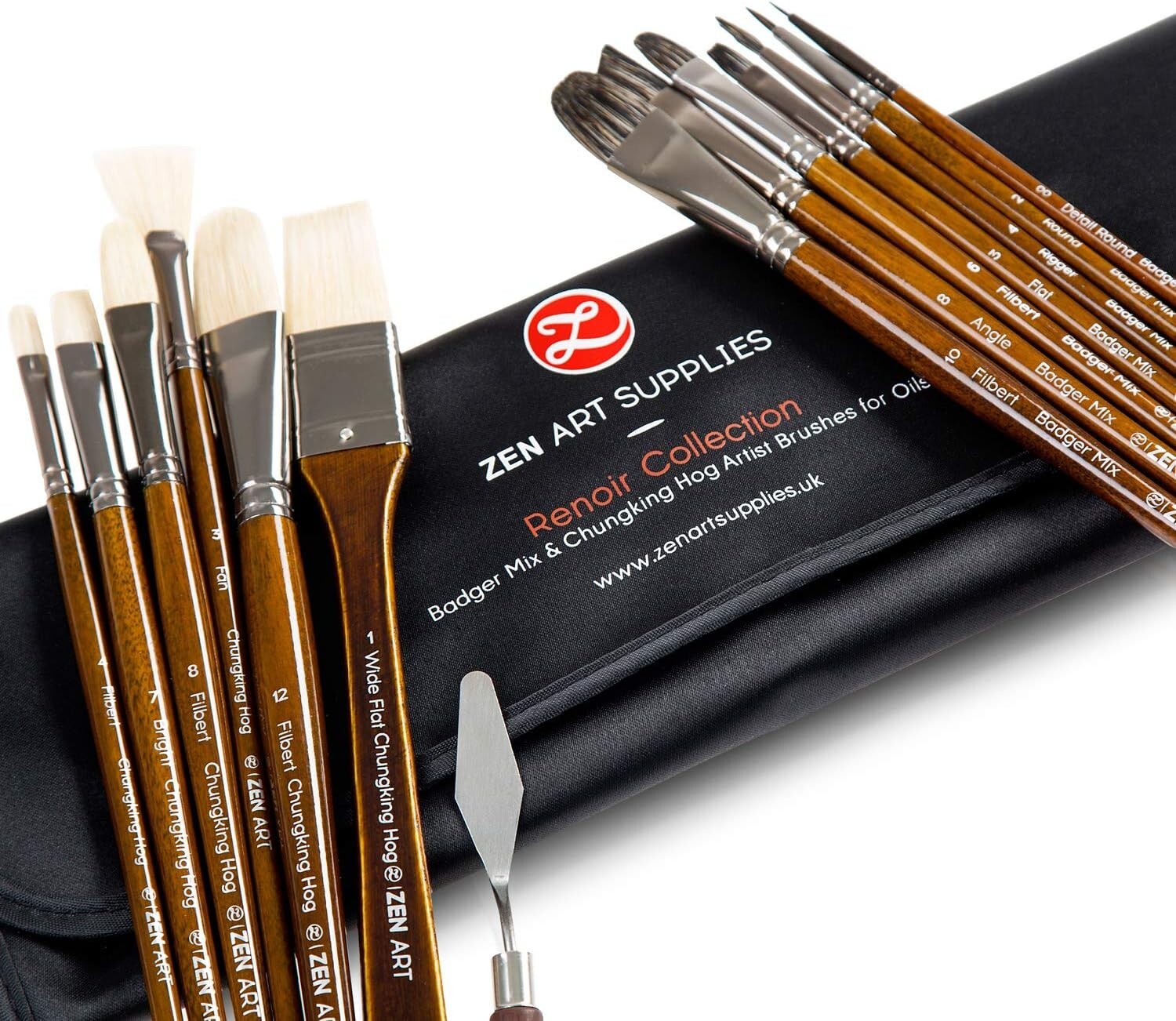 Luxury 14pc Oil & Acrylic Paint Brush Set with Birchwood Handles - No Shedding