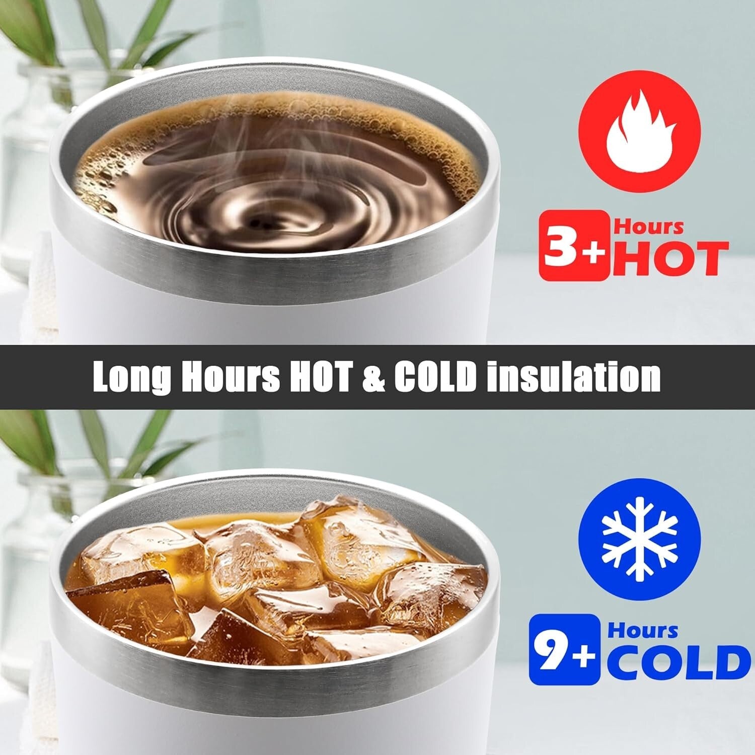 20 oz Double Wall Insulated Stainless Steel Travel Mugs - Set of 8 for Hot/Cold