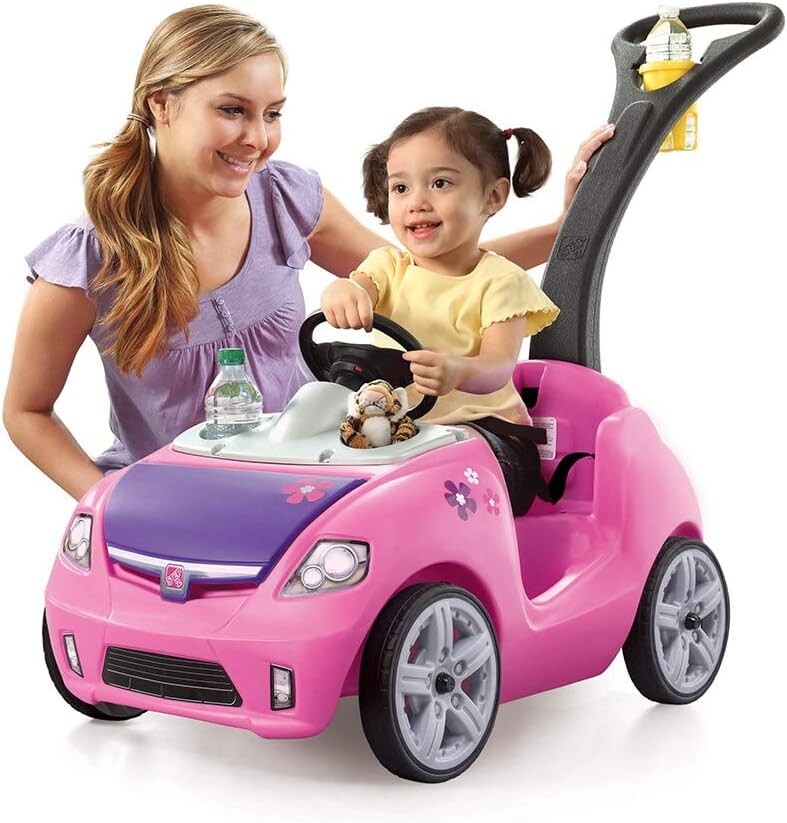 Whisper Ride II Toddler Push Car with Cup Holders - Safe & Fun Outdoor Adventure