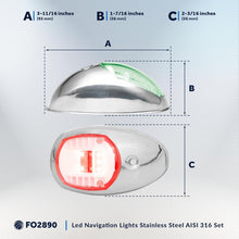 Load image into Gallery viewer, Bright Waterproof Navigation Lights - Red &amp; Green LED Boat Lights, Marine Grade
