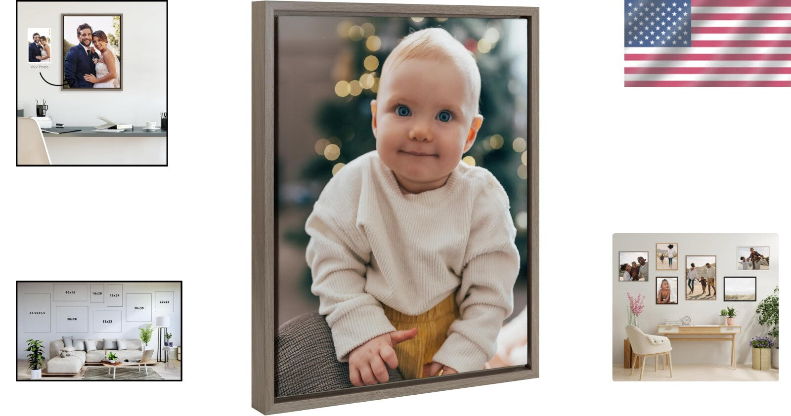 16x20 Custom Printed Canvas Art - Hand-Framed Gray Wall Decor for Any Room