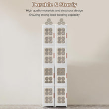 Load image into Gallery viewer, Compact 4-Tier Storage Organizer Cabinet with Adjustable Shelves - Modern White