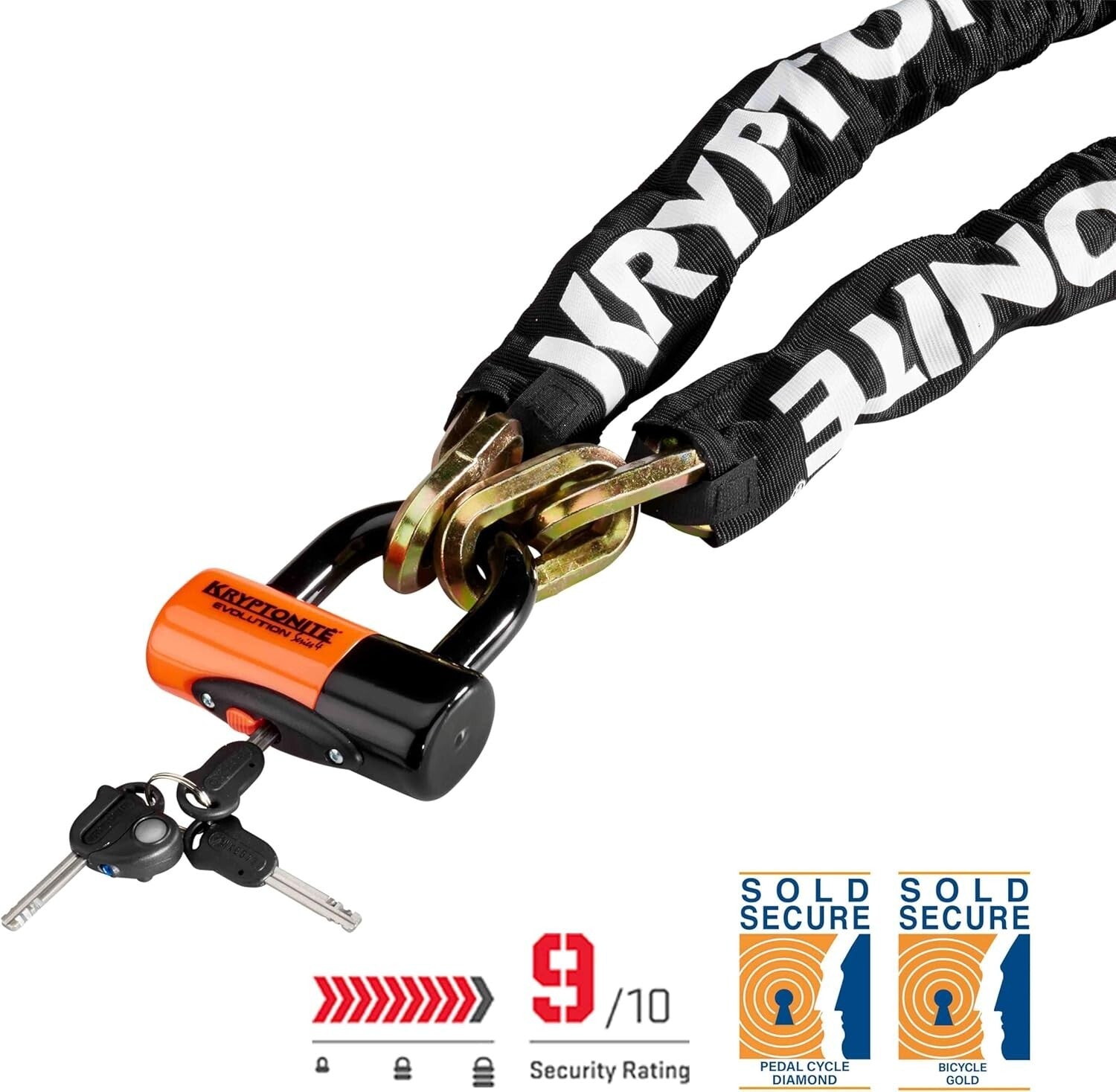 Kryptonite New York 1210 Heavy Duty Bike Chain Lock with Disc Lock Security