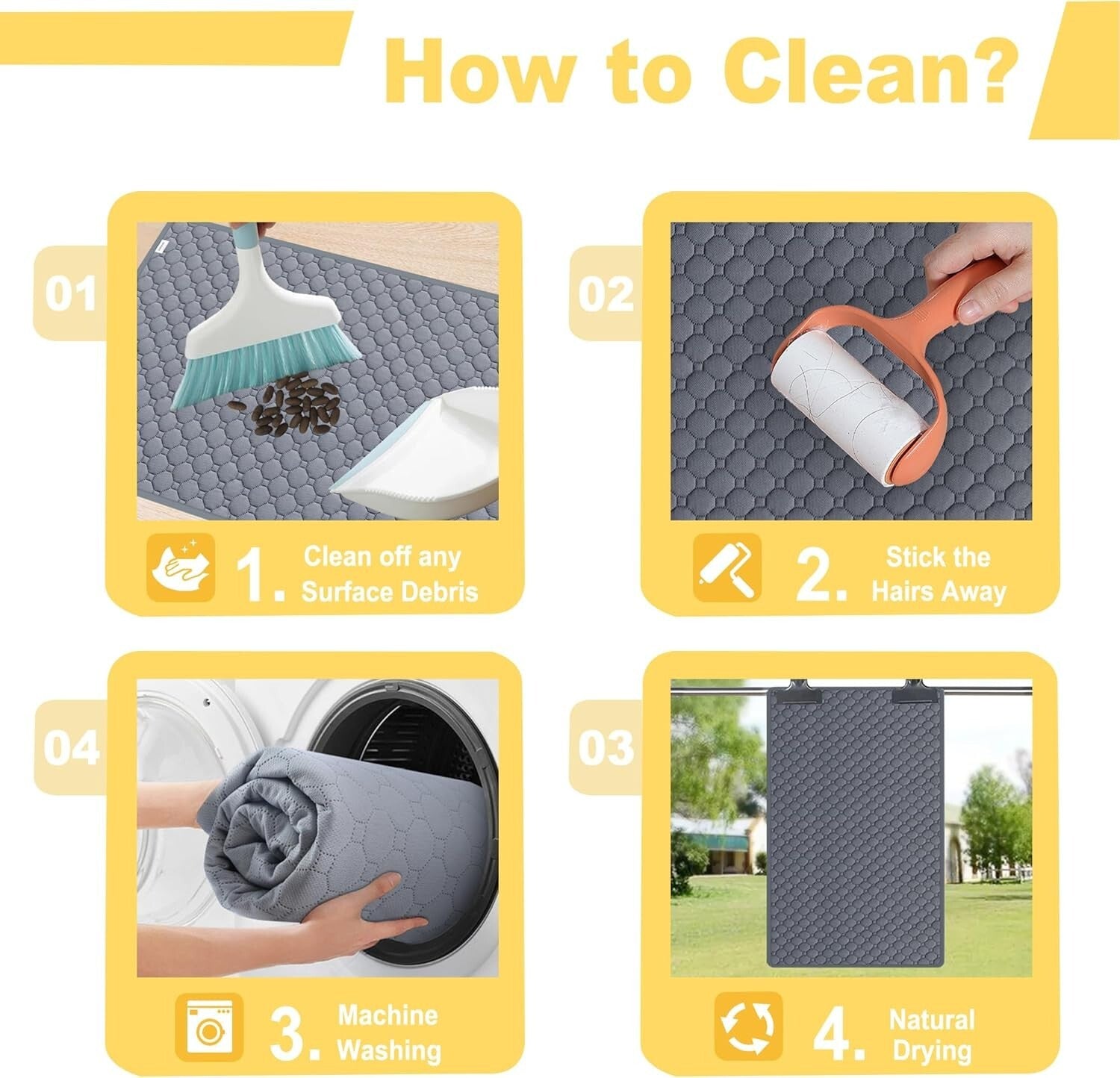 Premium Anti-Slip Guinea Pig Bedding - Reusable 4 Pack for Midwest Cages