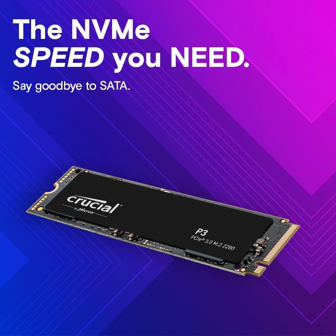 Upgrade to Crucial P3 500GB NVMe SSD - Lightning Speed & Data Recovery Included
