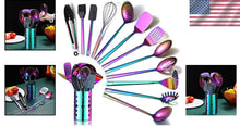 Load image into Gallery viewer, Gorgeous Titanium Rainbow Plated Kitchen Utensils - 13-Piece Stainless Steel Set