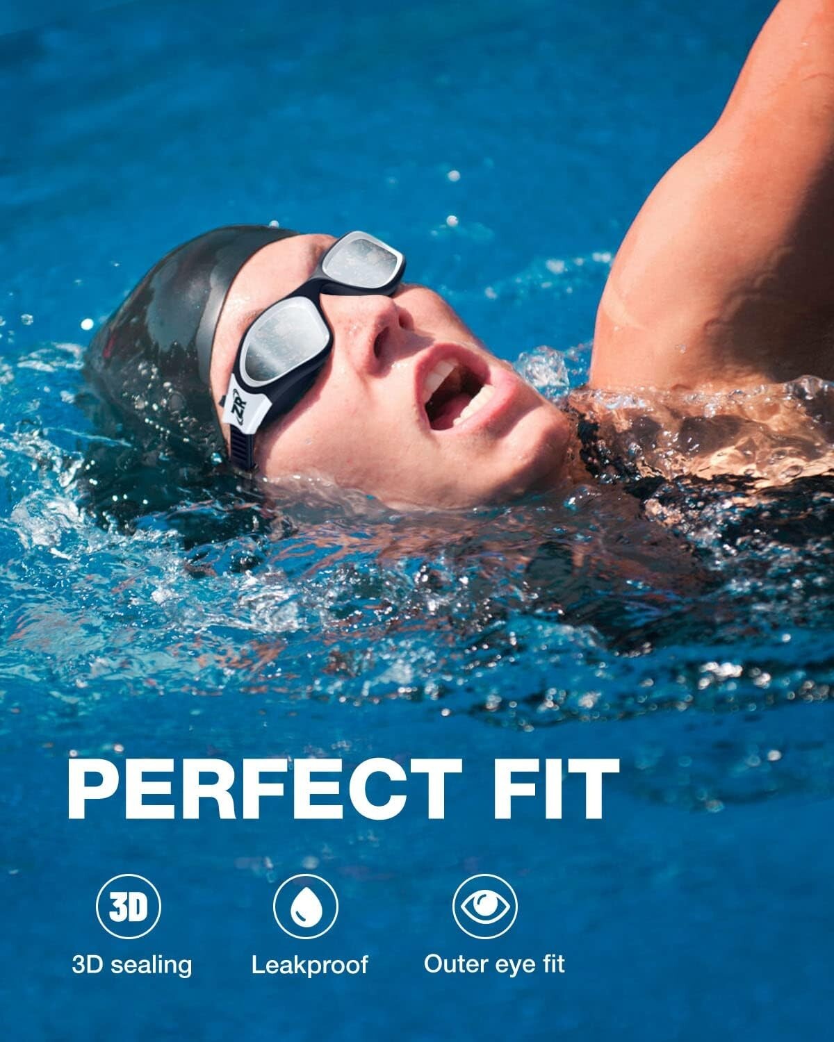 Durable Lightweight Polarized Swim Goggles with Anti-Fog & Ergonomic Design