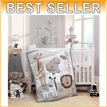 Load image into Gallery viewer, Animal Print Crib Bedding Set - 6-Piece Gender Neutral Nursery Essentials