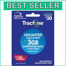 Load image into Gallery viewer, 30-Day Unlimited Talk, Text, and 3GB Data Plan - Affordable Tracfone Solution