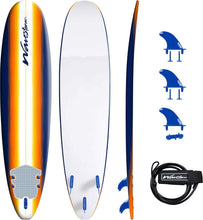 Load image into Gallery viewer, 8ft Classic Longboard Surfboard for Beginners - Soft Foam &amp; Stylish Org Burst