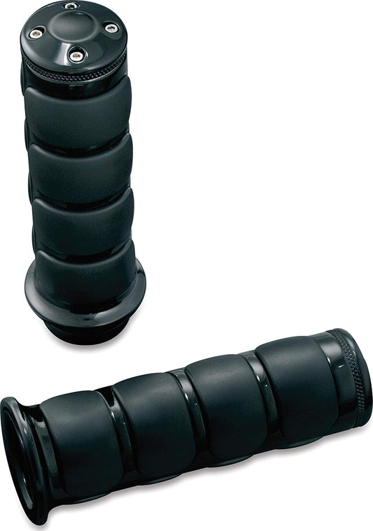 Premium ISO Handlebar Grips for Kawasaki, Suzuki, Victory & Yamaha - Gloss Black