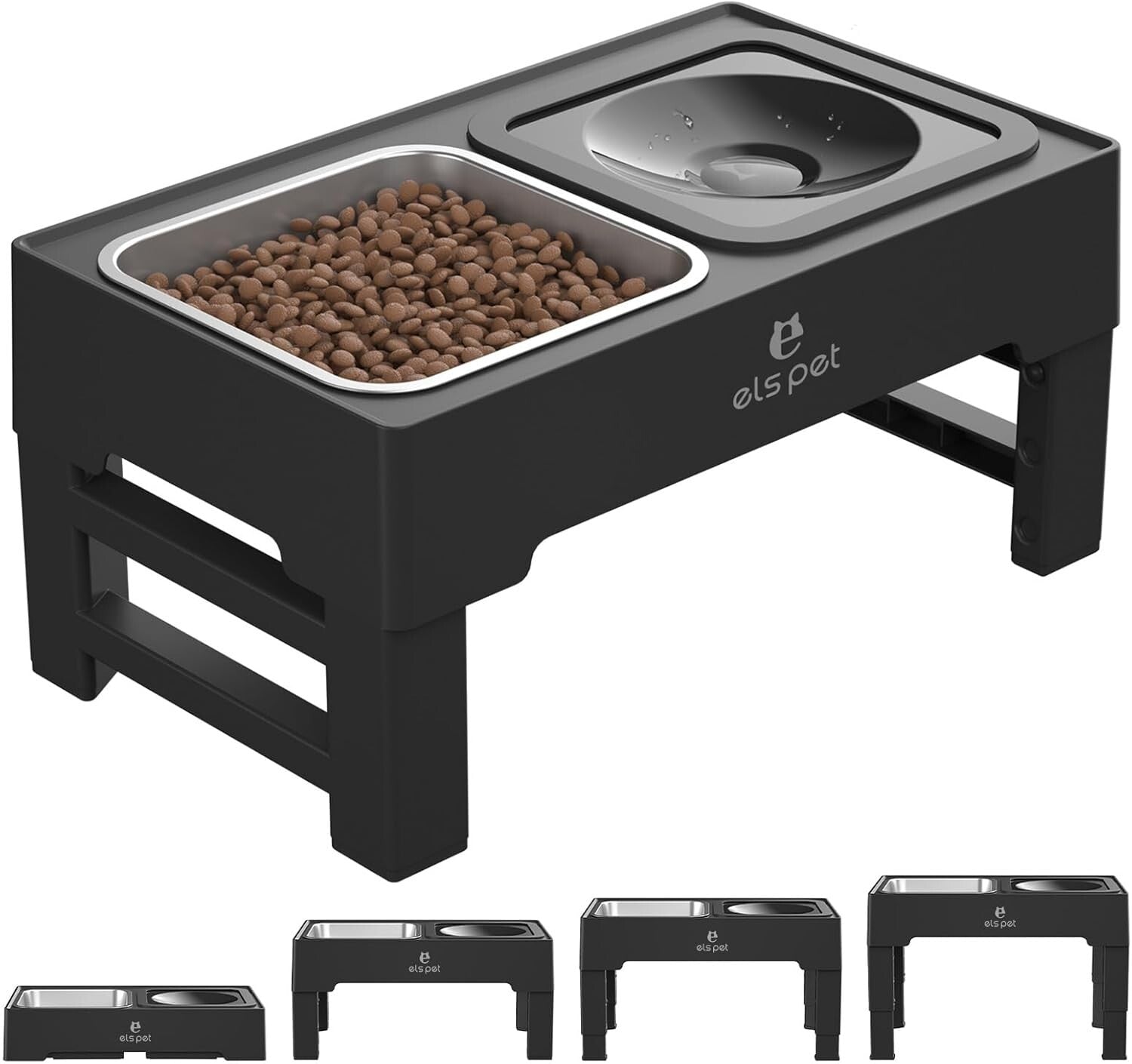 Stainless Steel Adjustable Dog Feeder with Anti-Slip Base for Healthy Pets