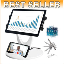 Load image into Gallery viewer, Adjustable Height Tablet Stand with Central Pivot - for Retail Kiosks &amp; Offices