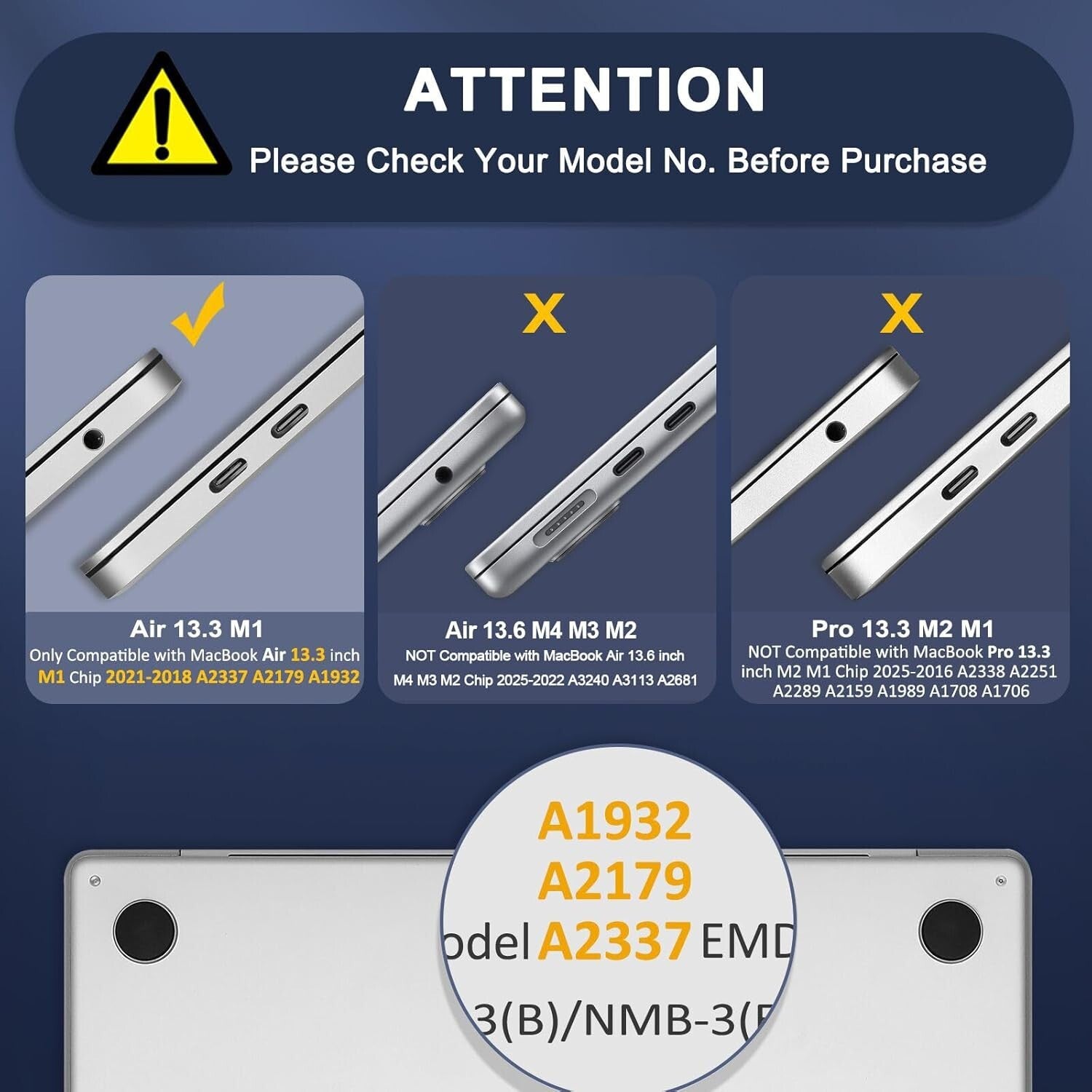 Durable Hard Shell Case & Sleeve for MacBook Air 13-Inch - M1, Stylish Airy Blue