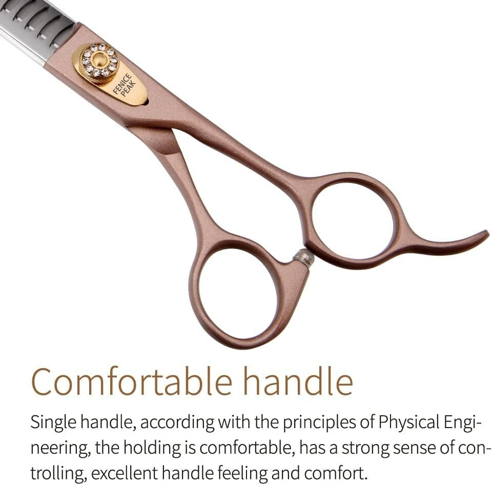 7'' Rose Gold Professional Dog Grooming Scissors Set - 4-Piece Stainless Steel