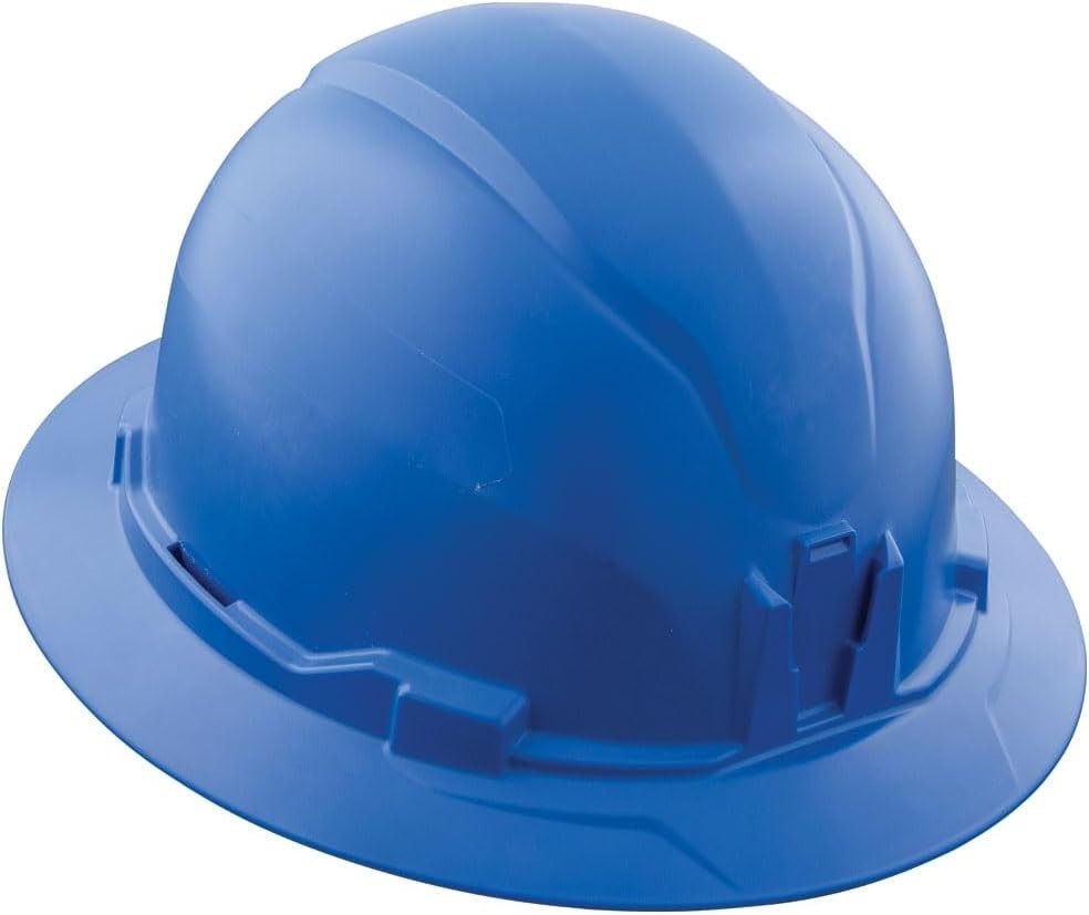 Adjustable Non-Vented Blue Hard Hat with Padded Sweatband & Enhanced Airflow