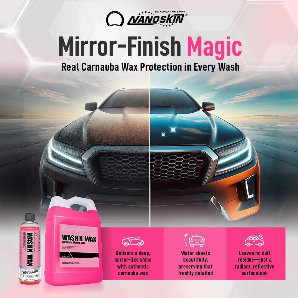 WASH N' WAX Car Wash Shampoo - 5 Gallons of Cherry-Scented Carnauba Clean