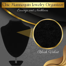 Load image into Gallery viewer, Black Velvet Necklace Holder - 11 Inch Display Stand for Weddings &amp; Birthdays