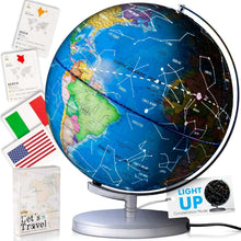 Load image into Gallery viewer, 9" Illuminated Kids World Globe - Interactive STEM Learning and Nightlight
