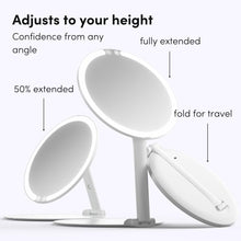 Load image into Gallery viewer, 8" Foldable Makeup Mirror with LED Light - Perfect Travel Beauty Essential